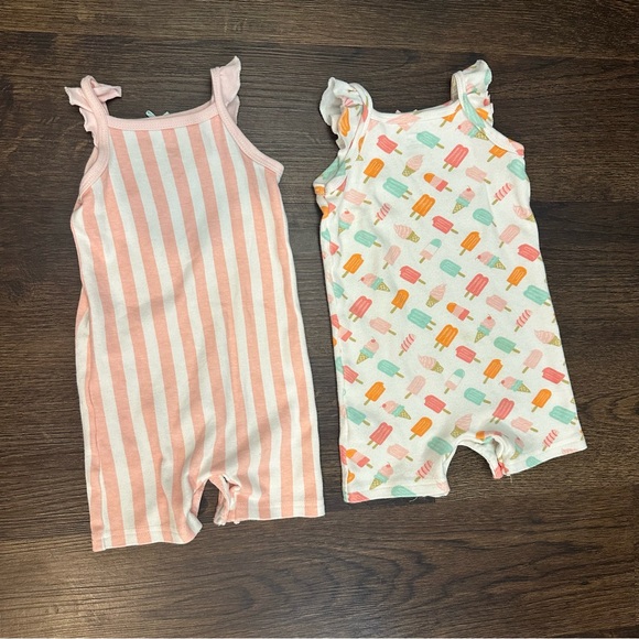 Hudson Baby Romper 3-6 Month Baby Girl Pink & Ice Cream - Picture 2 of 3